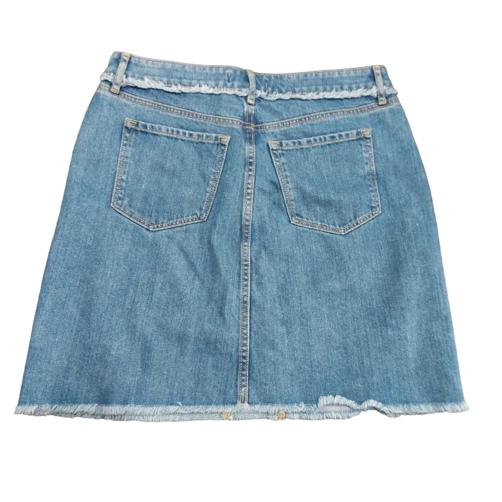 Loft Distressed Mini Denim Skirt- size 4
